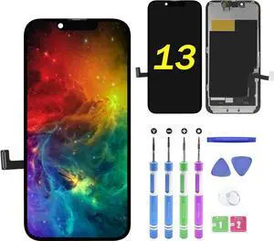 New Replacement for iphone 13 A2482 A2631 A2633 A2634 A2635 6.1" LED Screen LCD Digitizer Full Complete Frame Assembly with Repair Tools in
