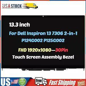 13.3"for Dell Inspiron 13 7306 2-in-1 P124G002 LCD Touch Screen Assembly w/Bezel