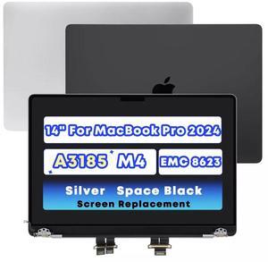 New 14" For MacBook Pro A3185 M4 2024 EMC 8623 LCD Screen Display Assembly A+++ Silver