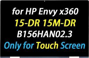 Screen Replacement 15.6" for HP Envy x360 15-dr1070wm 15-dr1075cl 15-dr1679cl 15-dr1058ms 15-dr1072ms 30 Pins (1920x1080) LCD Display Touch Screen Digitizer Assembly (Only for 30 Pins Screen)