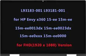 Screen Replacement for Screen Replacement for HP Envy X360 15-ED 15-EE L93180-001 L93182-001 L93184-001 L82481-440 L82481-AA1 LCD Touch Screen Digitizer Assembly Bezel FHD