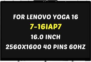 GBOLE 5D10S39809 Replacement for Lenovo Yoga 7i 16 Gen 7 7-16IAP7 7-16IAH7 Type 82UF 82QG FRU:5D10S39808 NE160QDM-N63 V8.2 2560x1600 2.5K 16.0 inch LCD Screen LED + Bezel Display Digitizer Assembly