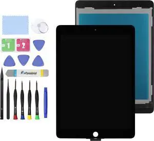 9.7" LCD Screen Replacement for iPad Air 2 (2nd Gen) A1566 A1567 Display LCD Assembly + Glass Touch Digitizer + Repair Kit (Black)