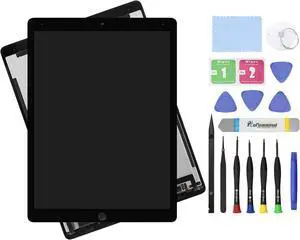 12.9" Screen Replacement for iPad Pro 12.9 2nd Gen A1670 A1671 (2017) LCD Display + Glass Touch Digitizer Assembly + Repair Kit (Black)
