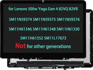 Screen Replacement for Lenovo 500w Yoga Gen 4 82VQ 82VR LCD Touch Screen Display Digitizer Assembly 5M11N59374 5M11N59375 5M11N59376 5M11H61346 5M11H61348 5M11H61350 5M11H61352 5M11L17673