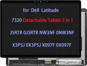 13.3" LCD Replacement for DELL Latitude 7320 Detachable Tablet 2 in 1 Touch Screen Digitizer Assembly J5RTR 0J5RTR NW3NF 0NW3NF X3P5J 0X3P5J X097F 0X097F FHD+(1920 * 1200)