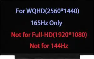 Screen Replacement for ASUS Tuf Gaming A15 FA507 FA507U FA507N FA507R FA507RE FA507RM FA507X FA507XV F15 FX507 FX507V FX507Z FX507VV FX507VI FX507ZI FX507ZC FX507ZM FX507ZR LCD WQHD 2560 * 1440 165Hz