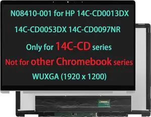N08410-001 LCD Touch Screen Replacement for HP Chromebook x360 14C-CD 14C-CD0013DX 14C-CD0053DX 14C-CD0097NR 14C-CD0000CA 14C-CD0020CA 14CT-CD000 Display Digitizer Assembly WUXGA (1920 x 1200)