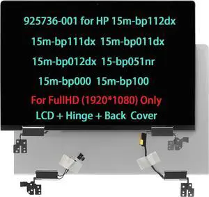 925736-001 LCD Touch Screen Replacement for HP Envy x360 15m-bp112dx 15m-bp111dx 15m-bp011dx 15m-bp012dx 15-bp051nr 15m-bp000 15m-bp100 LCD Digitizer + Cover + Hinge Display Assembly FHD