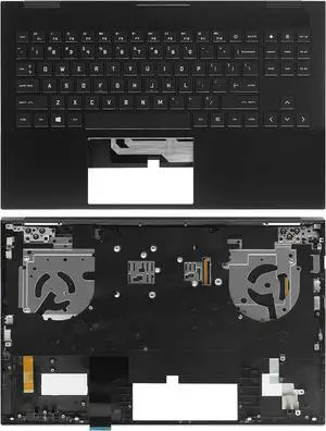 M00667-001 Replacement Upper Case Palmrest for HP OMEN 15-EK 15-EN 15Z-EN100 15-EN0013dx 15-EK0013dx 15-EK1013dx RGB Backlit Keyboard Touchpad Assembly Black