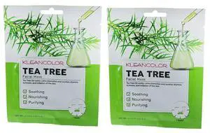 Kleancolor Tea Tree Facial Mask 0.8 fl oz 2Pk
