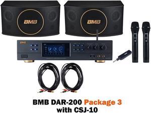 BMB DAR-200 Mixing Amplifier with BMB CSJ-10 Speakers and BMB WH-210 Wireless Microphone System Package 3