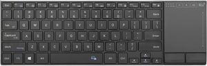 Rii Wireless Bluetooth Keyboard,Multi Device Rechargeable Keyboard Stainless Steel Ultra Slim Bluetooth Keyboard with Multi-Touch Touchpad,Compatible with PC, Mac, Laptop(2.4G+BT New)