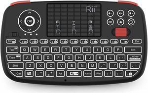 Rii i4 Mini Bluetooth Keyboard with Touchpad, Blacklit Portable Wireless Keyboard with 2.4G USB