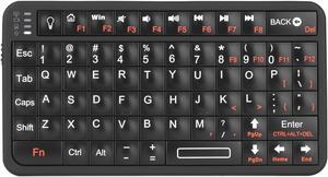 Rii Mini Bluetooth Keyboard,Portable Wireless Keyboard with Backlit,Rechargeable Mini Keyboard for Smart TV/Android TV Box/SmartPhone/HTPC/IPTV, BLACK(Upgrade-TypeC)