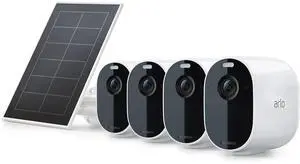 Arlo Essential Spotlight Camera + Solar Panel (4 Cameras + 1 Solar Panel), White