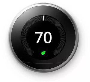 Google Nest 3rd Gen Learning Programmable Smart Wi-Fi App Control Thermostat, Stainless Steel - Certified Refurbished - Grade A
