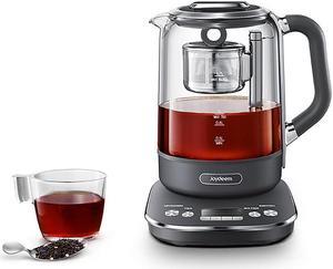 Joydeem Hot Tea Maker, Glass Electric Ketle with Auto Lift Tea Infuser and Temperature Control, 1.7L, JD-ZC6088G