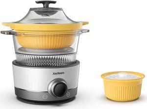 Joydeem Electric Glass Steam Cooker, Ceramic Tagine Pot for Soup, Hot Pot, Seafood, Multi-use Chinese Stew Pot, JD-ZQG9099