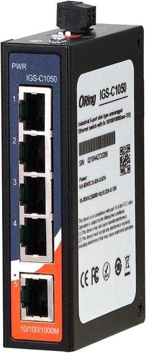 ORing IGS-C1050 | Industrial 5-Ports 10/100/1000Base-T(X) Unmanaged Gigabit Ethernet Switch