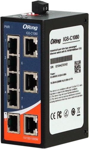 ORing IGS-C1080 | Industrial 8-Ports 10/100/1000Base-T(X) Unmanaged Gigabit Ethernet Switch