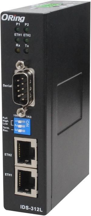 ORing IDS-312L, Serial-to-Ethernet Modbus Gateway, 2 10/100 Ethernet, RS232/422/485