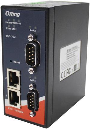 ORing IDS-322, Serial-to-Ethernet Modbus Gateway, 2 10/100 Ethernet, 2 RS232/422/485