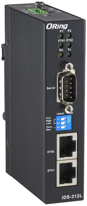 ORing IDS-312L, Serial-to-Ethernet Modbus Gateway, 2 10/100 Ethernet, RS232/422/485 ORing IDS-312L, Serial-to-Ethernet Modbus Gateway, 2 10/100 Ethernet, RS232/422/485