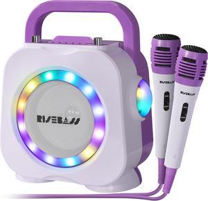 Risebass Karaoke Machine - Bluetooth Speaker with 2 Microphone
