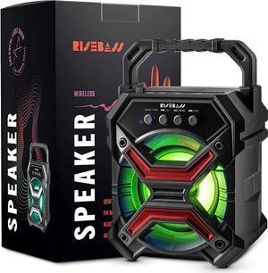 Risebass Portable Wireless Bluetooth Speaker for iPhone, Android, iPod and More - Rechargeable Bluetooth Speaker for Kids & Adults -  with Party Lights, for Hiking, Camping, Picnic and Boating.