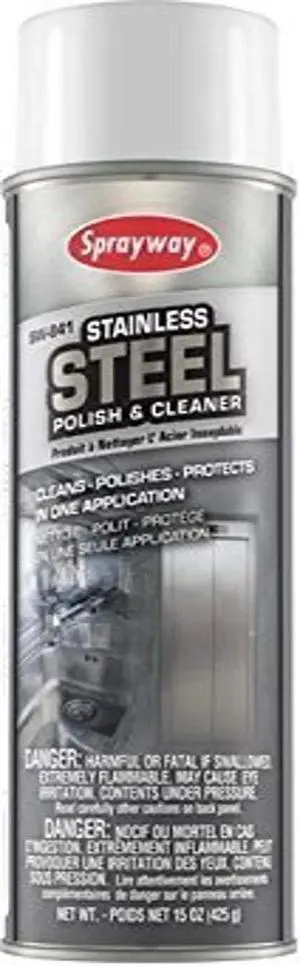 Sprayway Stainless Steel Cleaner, 15oz Can, Pack of 2 (841)