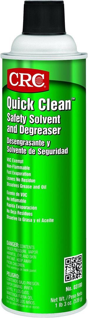 CRC Quick Clean Safety Solvent and Degreaser 03180  [Pack of 12] 19 WT OZ, Clear, Aerosol Cleaner | Industrial Cleaners and Degreasers