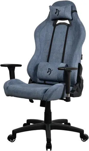 Arozzi Torretta Premium Soft Fabric Upholstery Fabric with Unique Velvety Texture Breathable Fluid-Repellant Ergonomic Design with 2 Supportive Pillows for Office and Gaming Chair - Blue