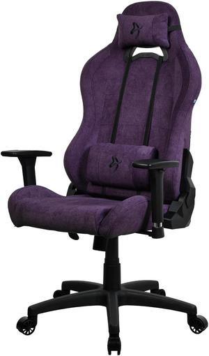 Arozzi Torretta Premium Soft Fabric Upholstery Fabric with Unique Velvety Texture Breathable Fluid-Repellant Ergonomic Design with 2 Supportive Pillows for Office and Gaming Chair - Purple