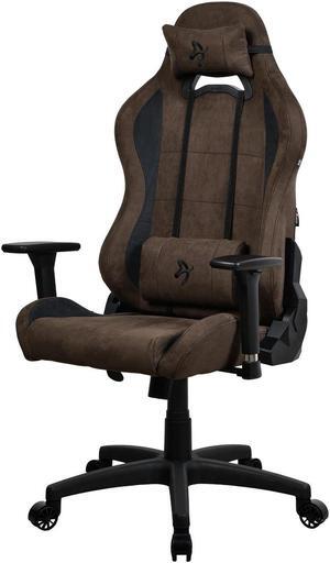 Arozzi Torretta Premium SuperSoft Upholstery Fabric with Unique Velvety Texture Breathable Fluid-Repellant Ergonomic Design with 2 Supportive Pillows for Office and Gaming Chair - Brown
