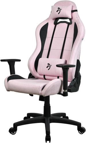 Arozzi Torretta Premium SuperSoft Upholstery Fabric with Unique Velvety Texture Breathable Fluid-Repellant Ergonomic Design with 2 Supportive Pillows for Office and Gaming Chair - Pink