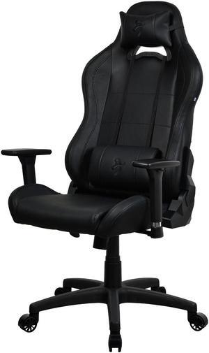 Arozzi Torretta Premium SoftPU Fabric Upholstery Fabric with Unique Velvety Texture Breathable Fluid-Repellant Ergonomic Design with 2 Supportive Pillows for Office and Gaming Chair - Pure Black
