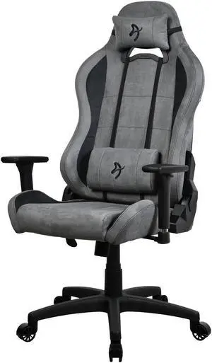 Arozzi Torretta Premium Supersoft Fabric Upholstery Fabric with Unique Velvety Texture Breathable Fluid-Repellant Ergonomic Design with 2 Supportive Pillows for Office and Gaming Chair - Anthracite