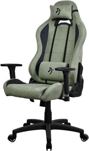 Arozzi Torretta Premium Supersoft Fabric Upholstery Fabric with Unique Velvety Texture Breathable Fluid-Repellant Ergonomic Design with 2 Supportive Pillows for Office and Gaming Chair - Forest Green