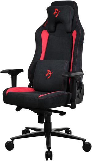 Arozzi Vernazza Supersoft Upholstery Ergonomic Office and Gaming Chair with High Backrest Recliner Swivel Tilt Rocker Adjustable Height and Adjustable Lumbar and Neck Support - Black/Red