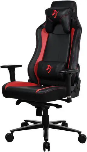 Arozzi Vernazza SoftPU Upholstery Ergonomic Office and Gaming Chair with High Backrest Recliner Swivel Tilt Rocker Adjustable Height and Adjustable Lumbar and Neck Support - Black/Red