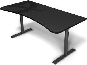 Arozzi Arena Ultrawide Curved Gaming and Office Desk with Full Surface Water Resistant and Washable Mouse Pad and 3 Custom Monitor Mount Cut Outs with Cable Management - Gunmetal