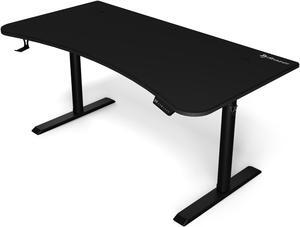 Arena Moto Motorized Ultrawide Curved Office and Gaming Sit-Stand Desk Monitor Mount Wire Management Cut-Outs Adjustable Height and Full Surface Water-Resistant Desk Mat - Black