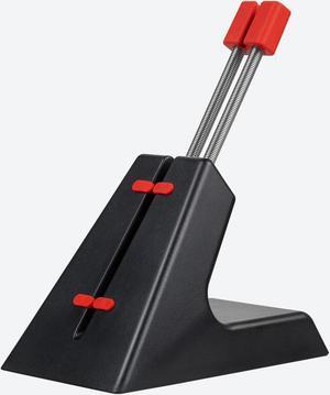 Arozzi - Ancora Mouse Bungee with Snug Cord Holder, Rubber Feet, Extendable Spring, and Weighted for Stability - Black with Red Accents