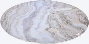 Arozzi Zona Microfiber Noise Dampening and Scratch Protection Anti-Slip Chair Mat - White Marble