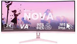 Arozzi Nova 34" Curved VA 165Hz Ultrawide Gaming Monitor - Pink Arozzi Nova 34" Curved VA 165Hz Ultrawide Gaming Monitor - Pink