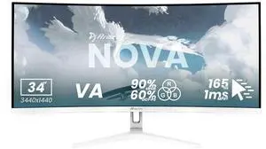 Arozzi Nova 34" Curved VA 165Hz Ultrawide Gaming Monitor - White Arozzi Nova 34" Curved VA 165Hz Ultrawide Gaming Monitor - White