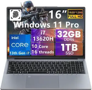 N-one Windows 11 Laptop 15.6" Computer, 16GB RAM 512G SSD, Intel 13th Gen N150 Processor(4C/4T Up to 3.6GHz) FHD Fingerprint Num Pad Backlit KB WiFi5 BT5.1 Business Student Portatil PC