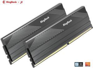 KingBank Computer Desktop Memory Ram Hynix A-die  DDR5 32GB(2x16GB) 6000MHz CL30 1.35V with Thick Heatsink for Desktop Computer High Performance Gaming