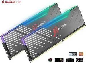 KingBank RGB Computer Desktop Memory Ram Hynix M-die DDR5 32GB(2x16GB) 6400MHz CL32 1.4V with Heatsink for Desktop Computer High Performance Gaming,  Black